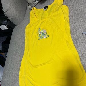 Yellow‎ sports dress hand embroidered